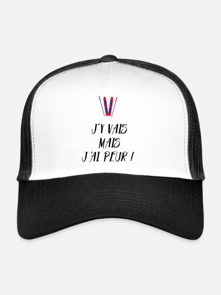 J'y vais mais j'ai peur ! Les Bronzés font du ski - Casquette trucker  - blanc/noir - Devant