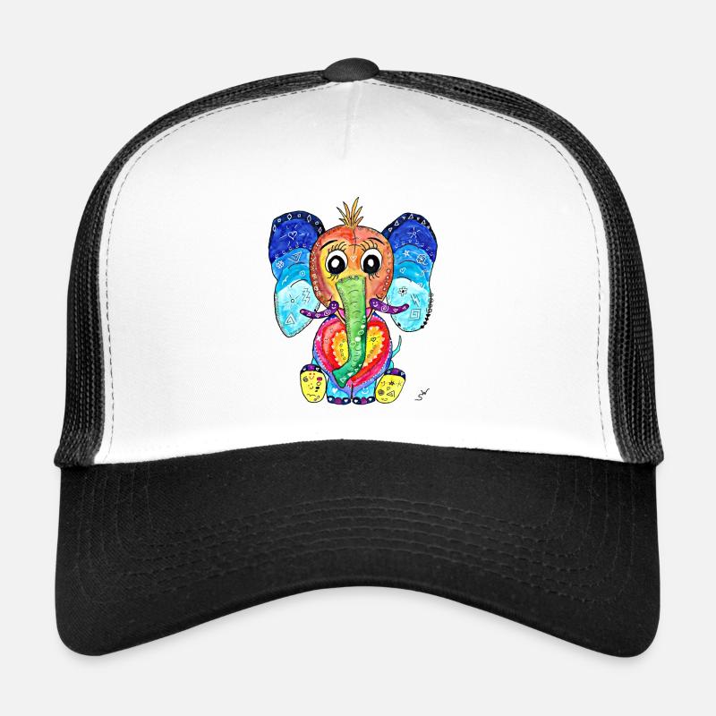 Happy Elephant - Casquette trucker - blanc/noir