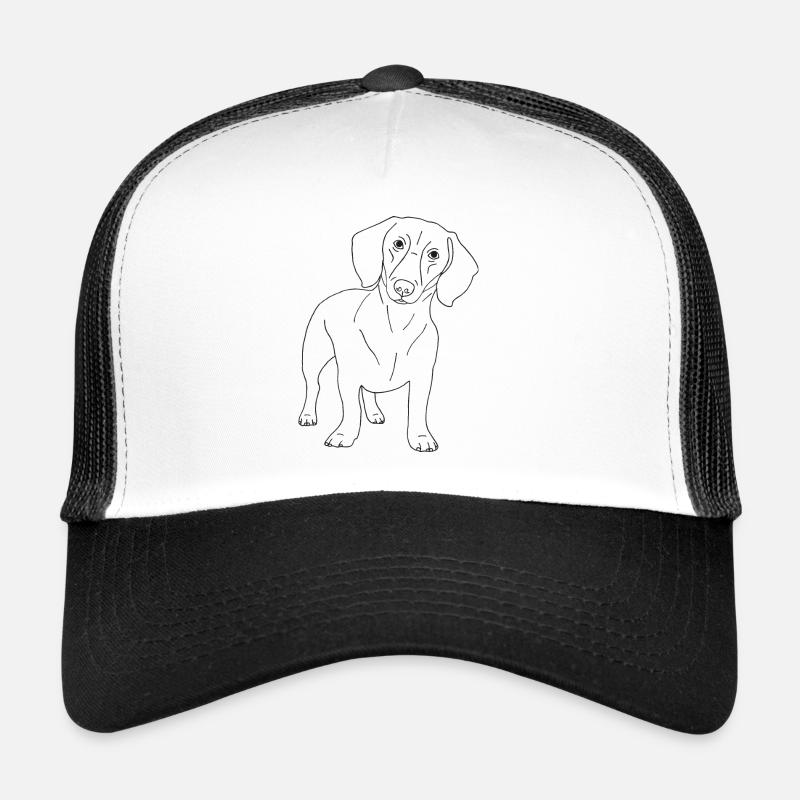 Dackel - Trucker Cap - Weiß/Schwarz