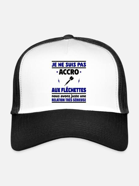 Je ne suis pas accro aux fléchettes - Casquette trucker  - blanc/noir - Devant