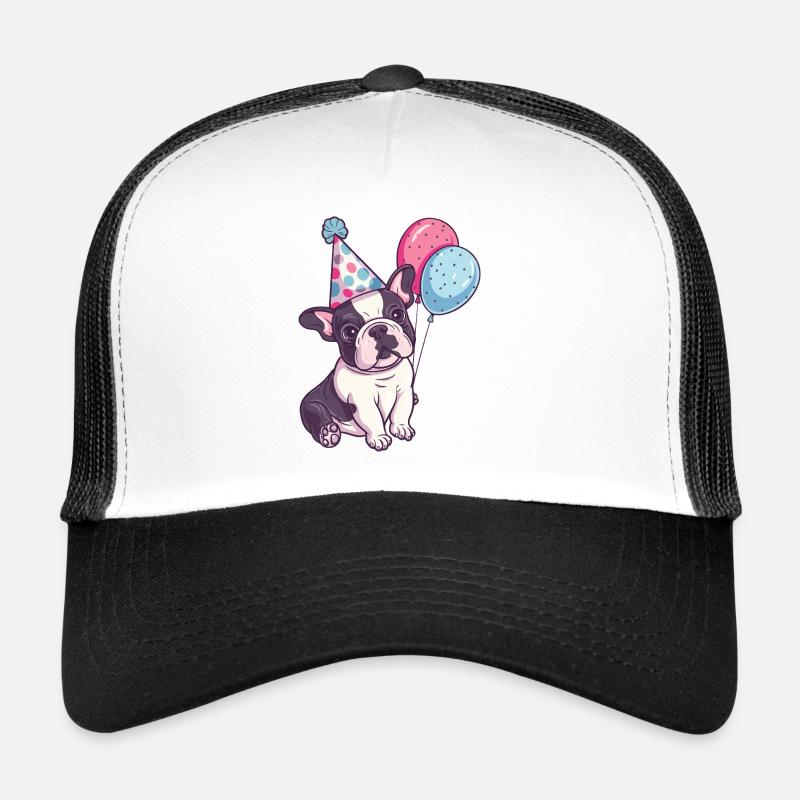French Buldog Dogs Birthday Comic Trucker Cap
