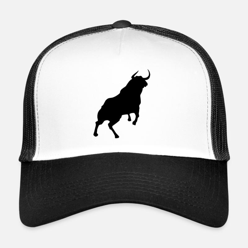 Stier Stierkampf Matador Kampf arena Geschenk - Trucker Cap - Weiß/Schwarz