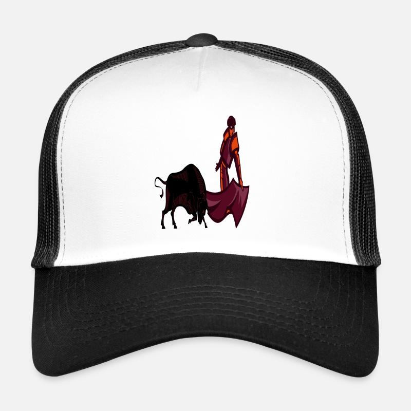 Stierkampf in Spanien Stier Kampfarena Geschenk - Trucker Cap - Weiß/Schwarz