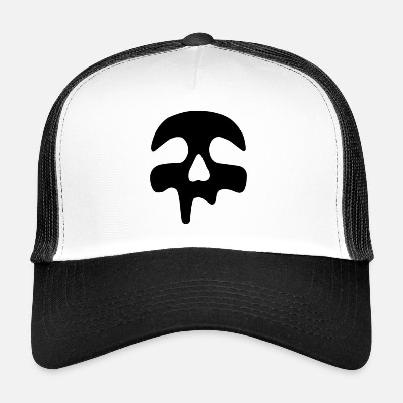 MeltySkull Schädel - Trucker Cap - Weiß/Schwarz