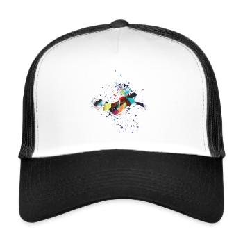 Parachutisme intérieur, soufflerie, bodyflying, intérieur - Casquette trucker  - blanc/noir - Devant