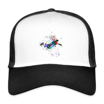 Parachutisme intérieur, soufflerie, bodyflying, intérieur - Casquette trucker  - blanc/noir - Devant