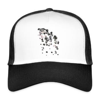 Spring,Tendrils,Flowers,Floral,Blossom,Shabby Chic - Trucker Cap - white/black - Front