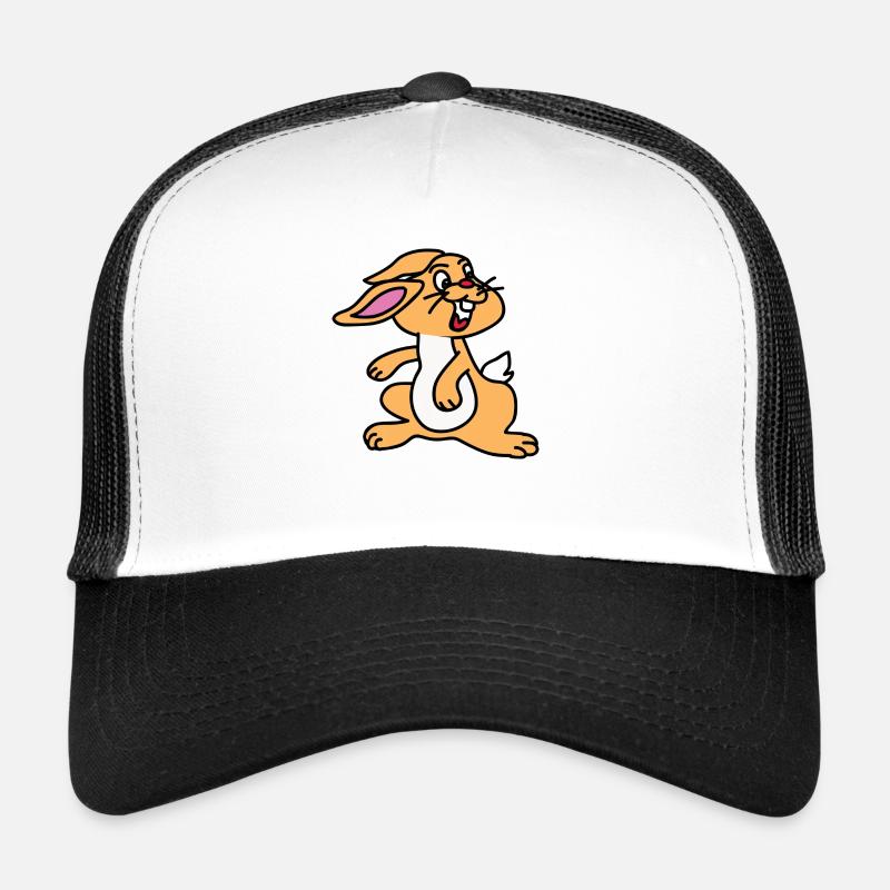 Bunny rabbit cartoon - Trucker Cap - white/black
