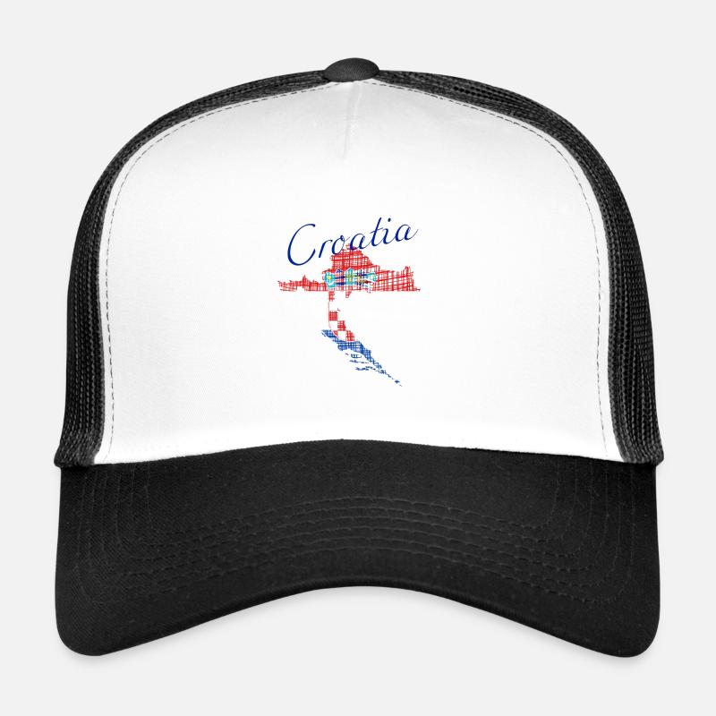Croatia Flag - Trucker Cap - Weiß/Schwarz