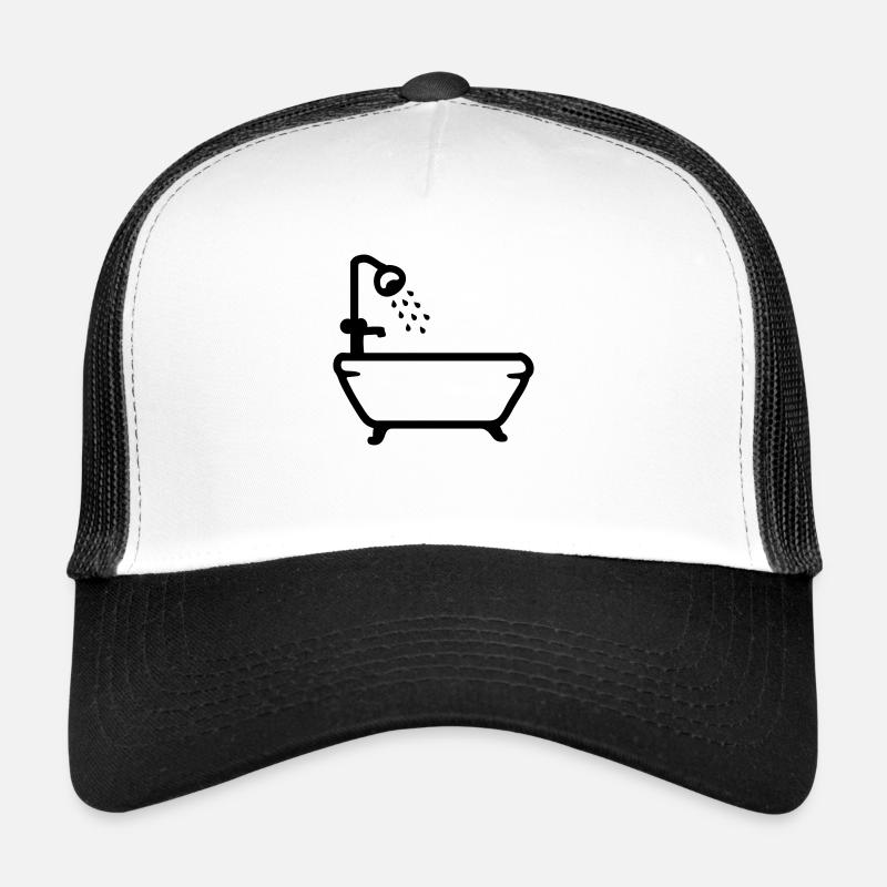 Baignoire - Douche - Line - Casquette trucker  - blanc/noir