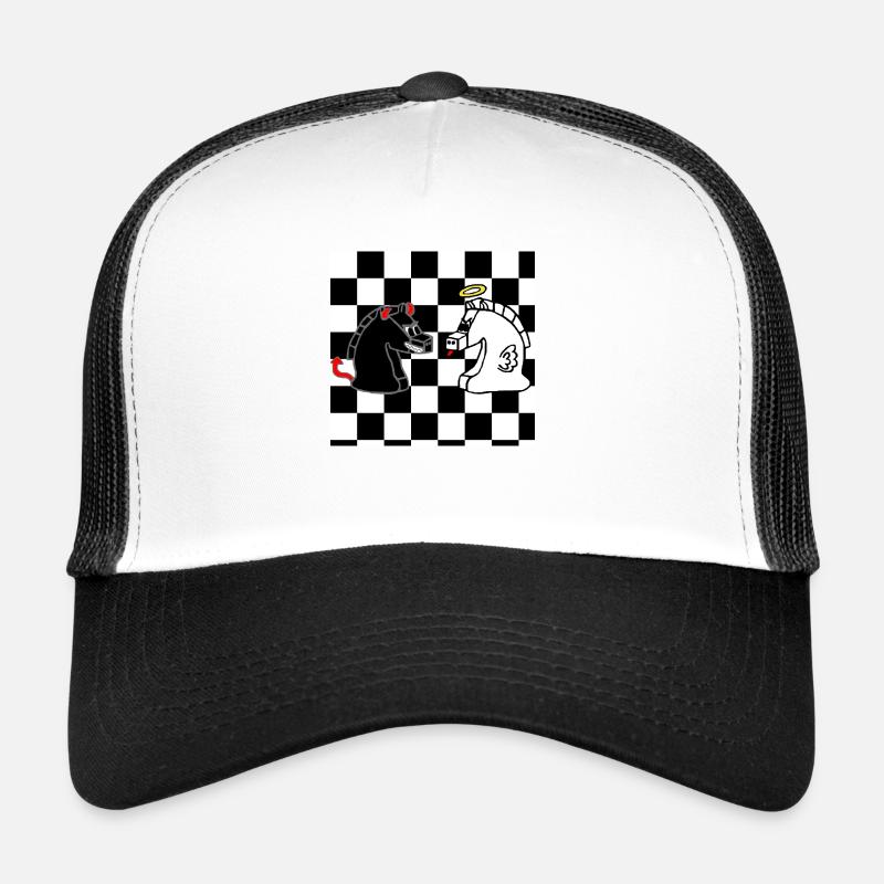Schach - Trucker Cap - Weiß/Schwarz