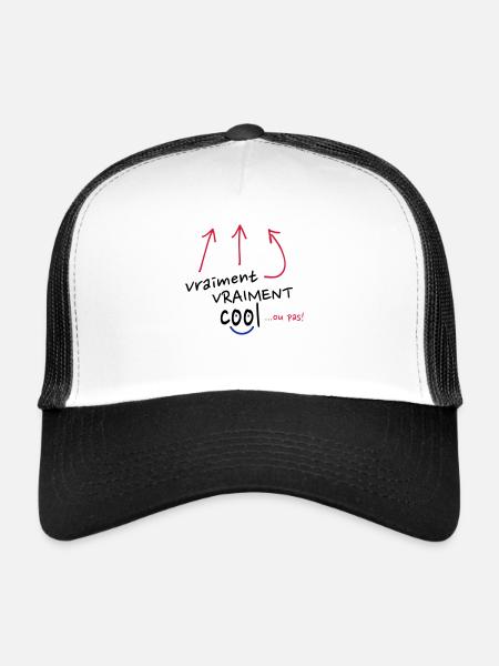 vraiment cool ou pas! - Casquette trucker  - blanc/noir - Devant
