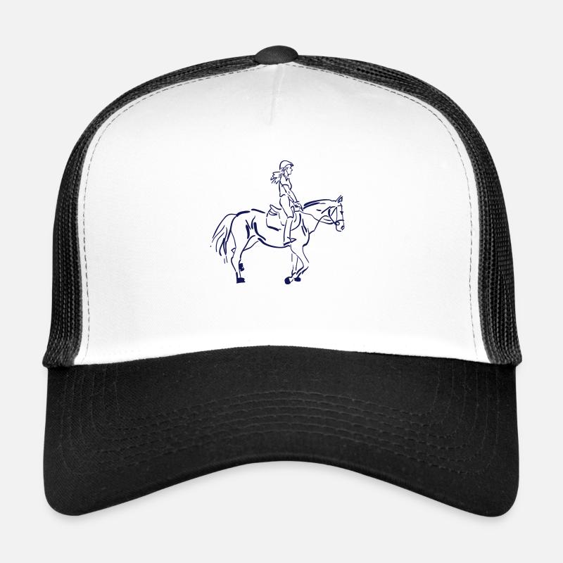 Pferd - Trucker Cap - Weiß/Schwarz