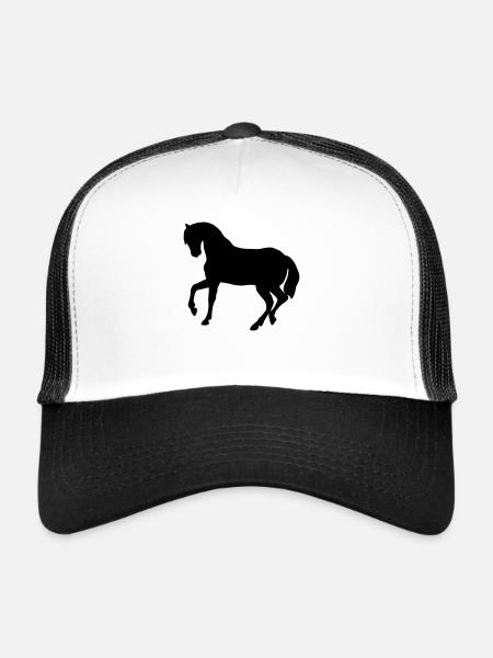Doux poney - Casquette trucker  - blanc/noir - Devant