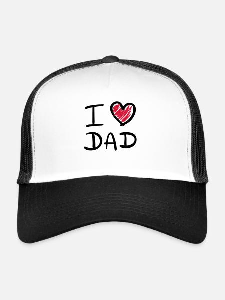 i_love_dad__f2 - Casquette trucker  - blanc/noir - Devant