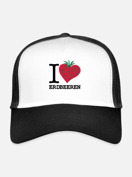i_love_erdbeeren_3 - Casquette trucker  - blanc/noir - Devant