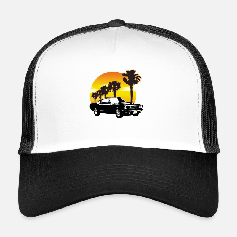 Musclecar Fastback _sunset Trucker Cap