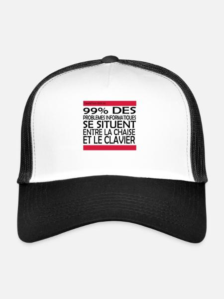 (14_99pourcent) - Casquette trucker  - blanc/noir
