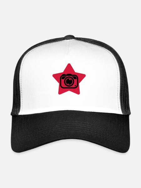 photographe / photographie / photo / video - Casquette trucker  - blanc/noir - Devant
