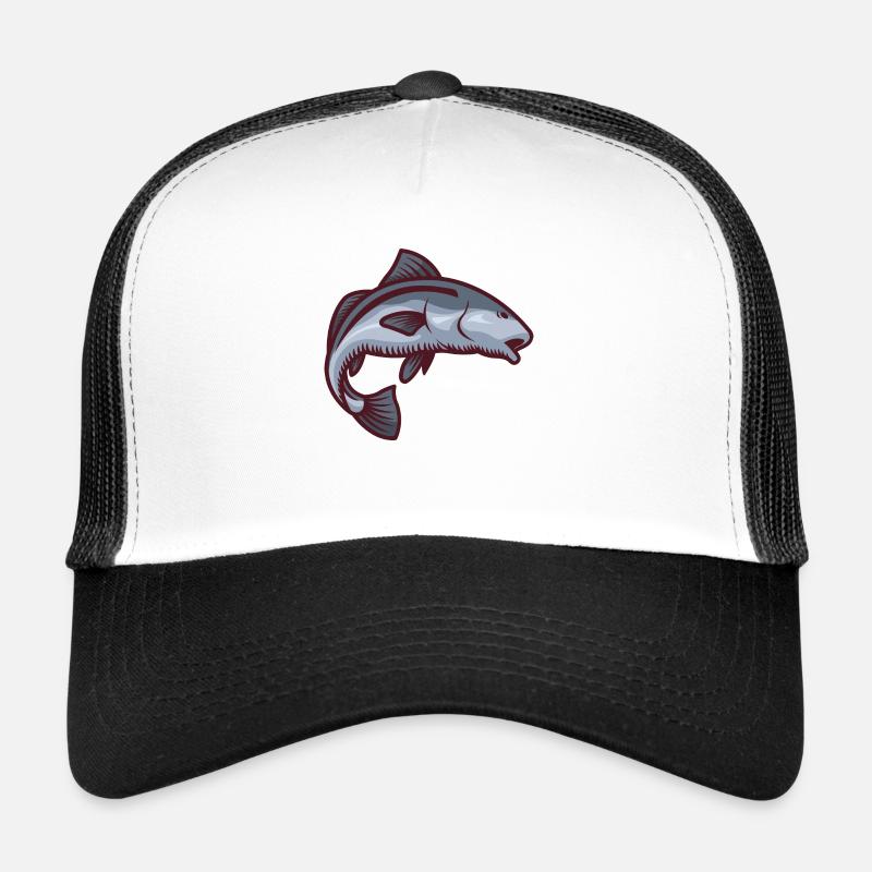Fische Symbol des Wohlstands - Trucker Cap - Weiß/Schwarz