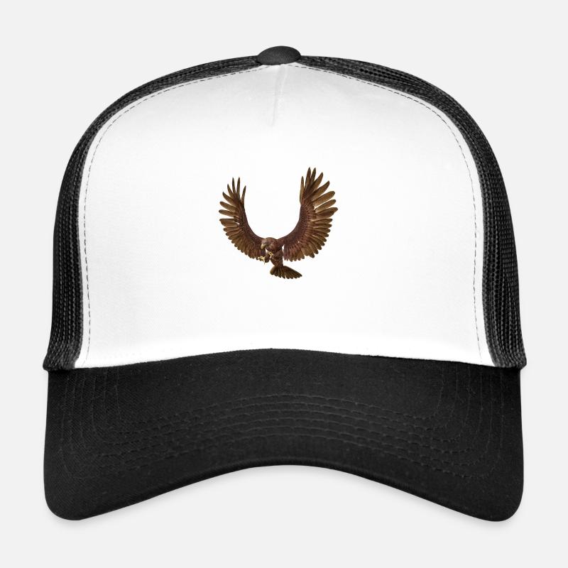 Steinadler, Adler, Greifvogel, Vogel - Trucker Cap - Weiß/Schwarz