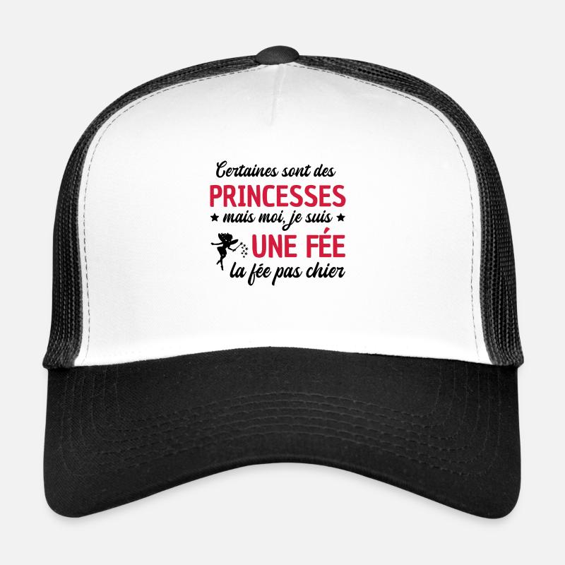 Princesses mais une fée / la fée pas chier - Casquette trucker  - blanc/noir