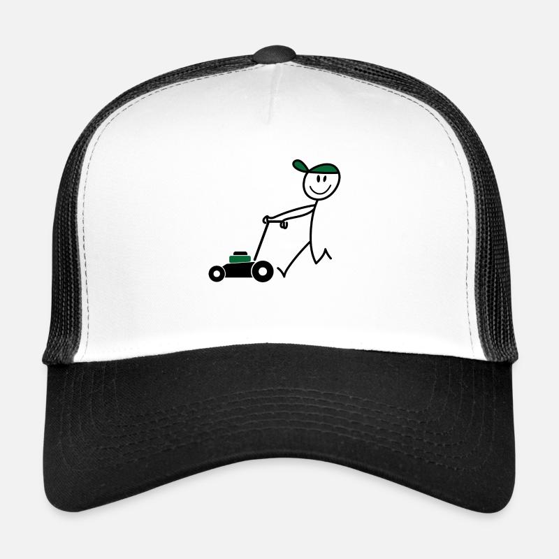 Rasenmäher - Trucker Cap - Weiß/Schwarz