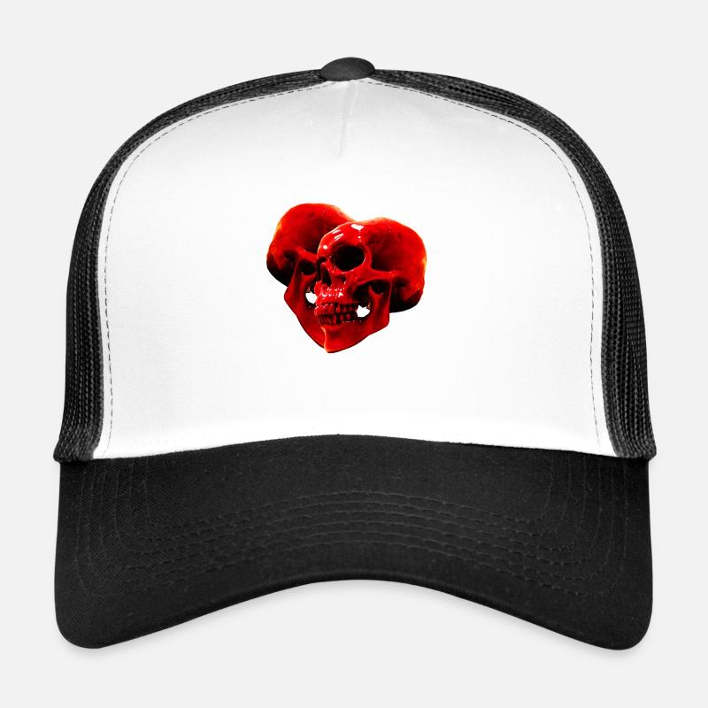Skull heart 1 - Trucker Cap - Weiß/Schwarz