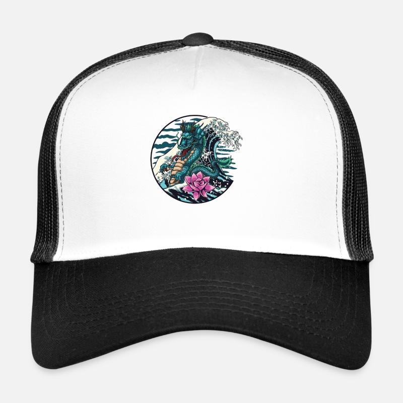 water dragon - Trucker Cap - Weiß/Schwarz