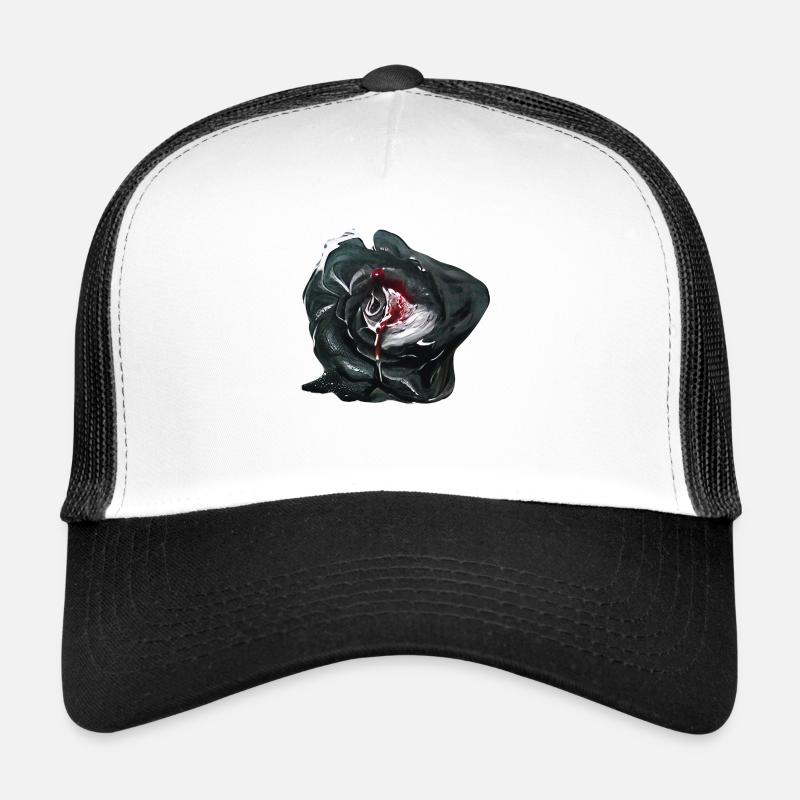 Schwarze Rose - Trucker Cap - Weiß/Schwarz