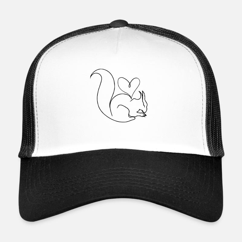 Eichhörnchen Herz - Trucker Cap - Weiß/Schwarz