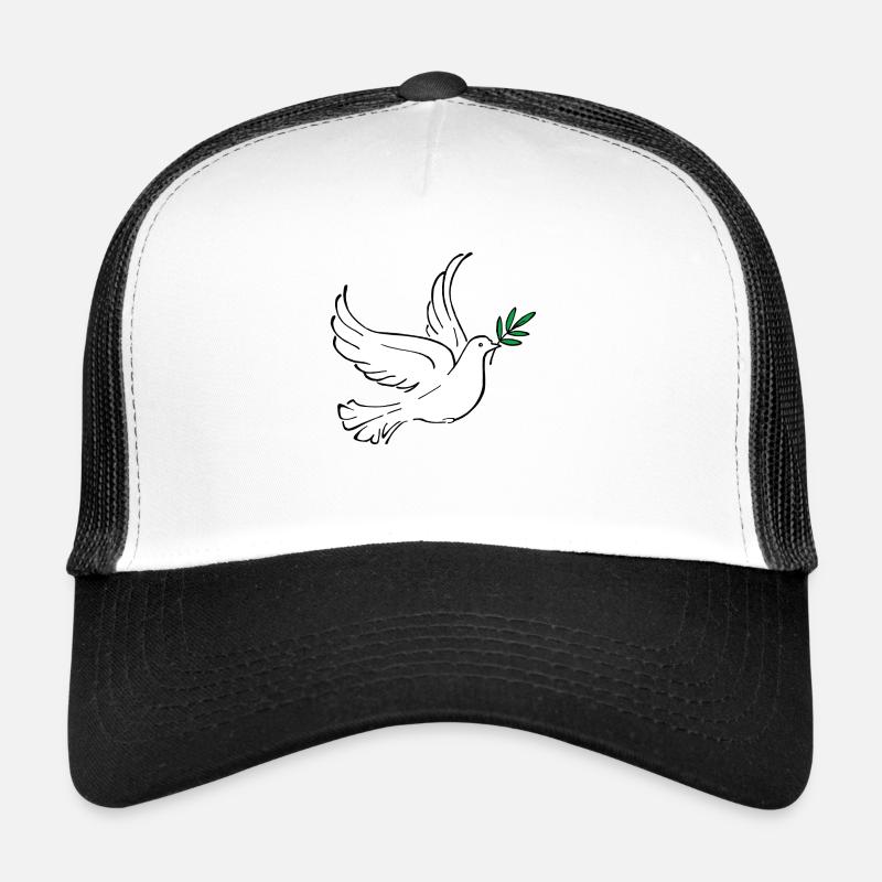Colombe blanche, colombe de la paix, de la paix, de l’amour Casquette trucker 