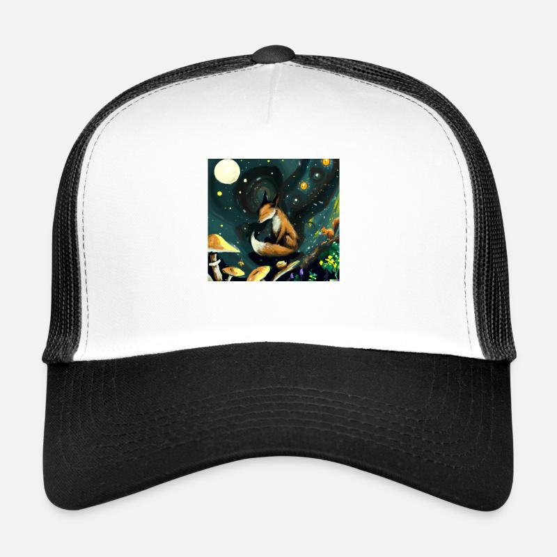 Renard dans la nuit étoilée Casquette trucker 