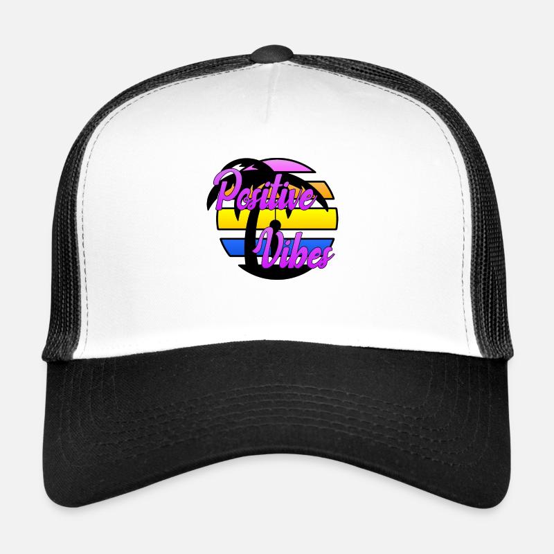 Positive Vibes - Trucker Cap - Weiß/Schwarz