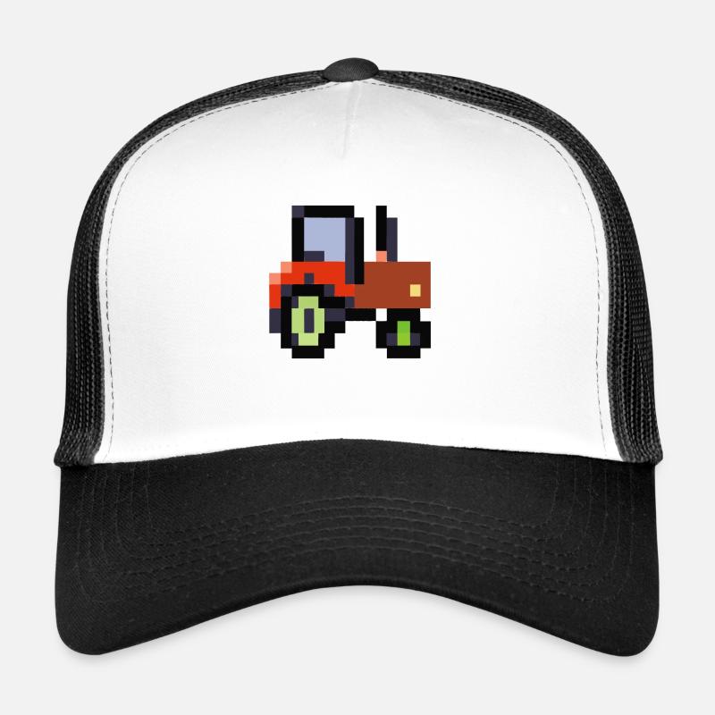 Tractor pixelated gift idea pixel tractor Trucker Cap