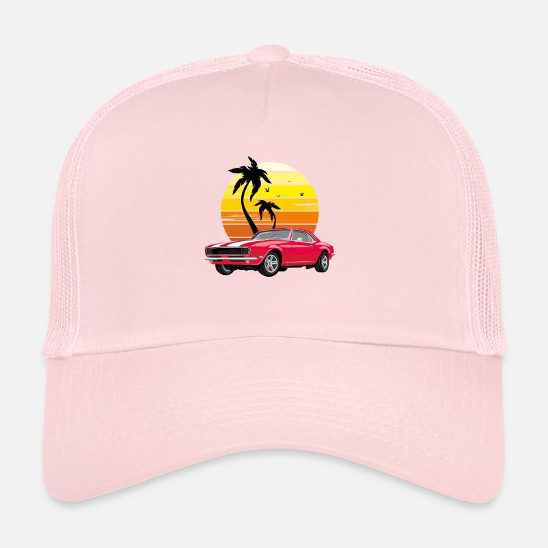 Classic retro red car Trucker Cap