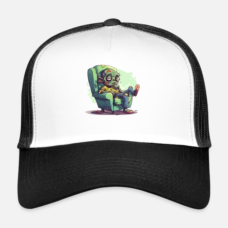 Zombie-Entspannung: Eine Pause von der Apokalypse - Trucker Cap - Weiß/Schwarz