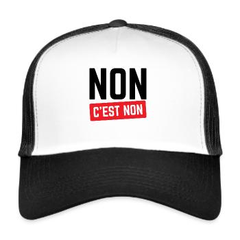 Non C'est Non. - Casquette trucker  - blanc/noir - Devant
