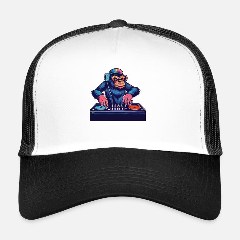 Chimpanzé DJ Gift Idea - DJ Monkey Casquette trucker 