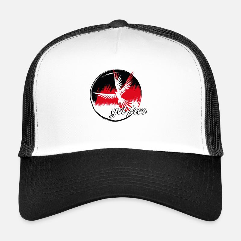 get free Friedenstaube - Trucker Cap - Weiß/Schwarz