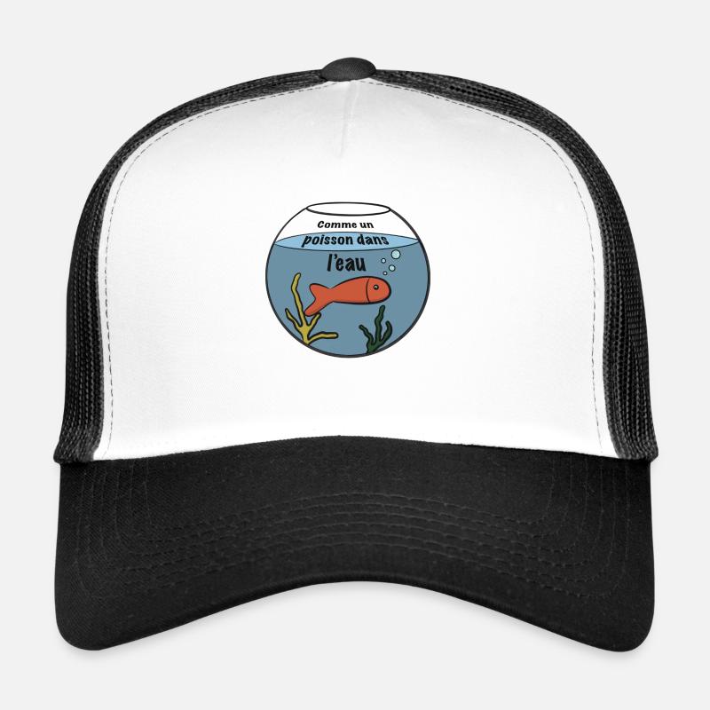 Comme un poisson dans l'eau - Casquette trucker  - blanc/noir