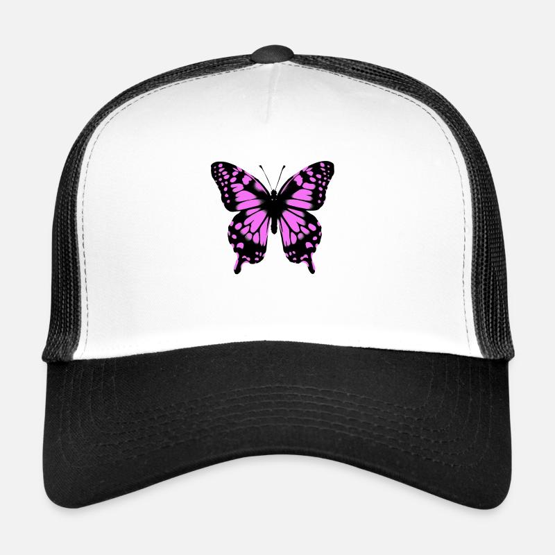 Schmetterling - Trucker Cap - Weiß/Schwarz