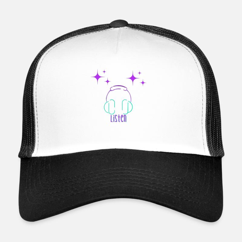 Listen Music - Trucker Cap - Weiß/Schwarz