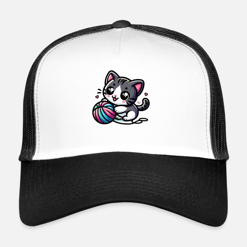 Cute Cat - Trucker Cap - white/black