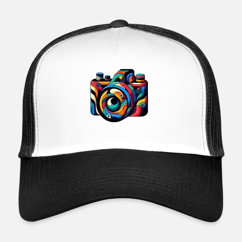 Kids Camera Abstract Colorful - Trucker Cap - white/black