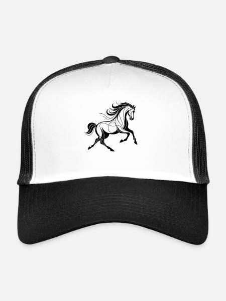Cheval - Casquette trucker  - blanc/noir - Devant