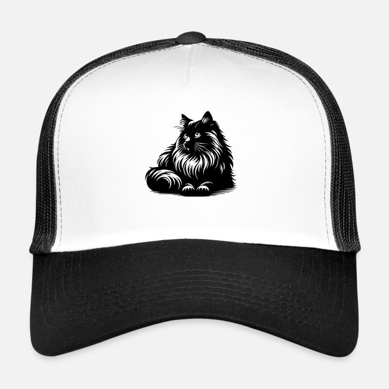 Ragdoll Cat - Trucker Cap - white/black