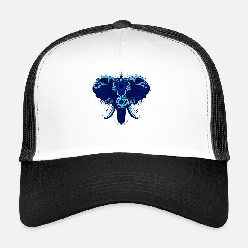 Tier Elefant Blau - Trucker Cap - Weiß/Schwarz