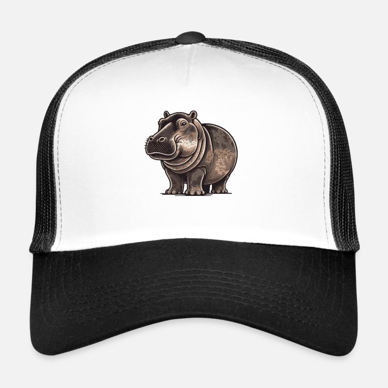 Nilpferd - Trucker Cap - Weiß/Schwarz