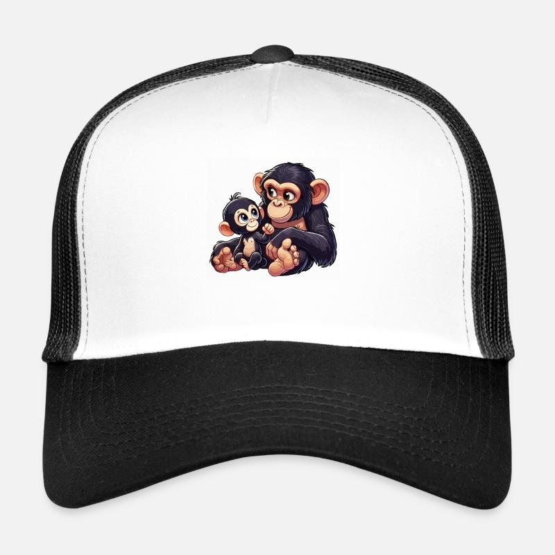 Mère chimpanzé avec enfant Casquette trucker 
